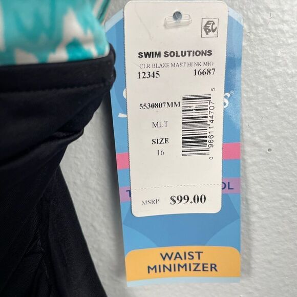 NWT Swim Solutions One Piece Swim Suit Size 16 - Picture 3 of 6